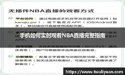 手机如何实时观看NBA直播完整指南